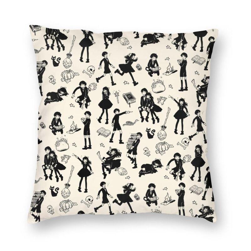 Halloween Witch Raven Square Putetrekk dekorasjon Gotisk Okkult Magic Witchy Putetrekk for sofa Bil Putetrekk