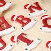 Christmas Alphabet Letter Resin Ornaments Santa Hat Glitter Hanging Decoration Personalized Initial Tree Decor Holiday Gift