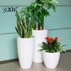 Contenedor Grande para Plantas Maceta Profunda Cerámica de Imitación con Agujero de Drenaje Resina Monstera Elegante Decoración de Porche Maceta Plato para Interiores