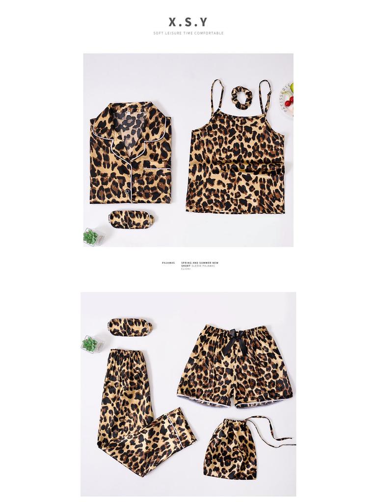 Dětské celoroční nositelné hedvábné pruhované pyžamo 7dílná sada