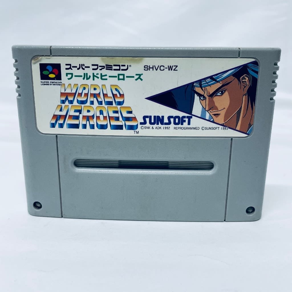 Used World Heroes SFC SNES Super Famicom SHVC-WZ Tested Working Nintendo Fighting Sunsoft (Sun Electronics) NTSC-J Super Nintendo Cartridge