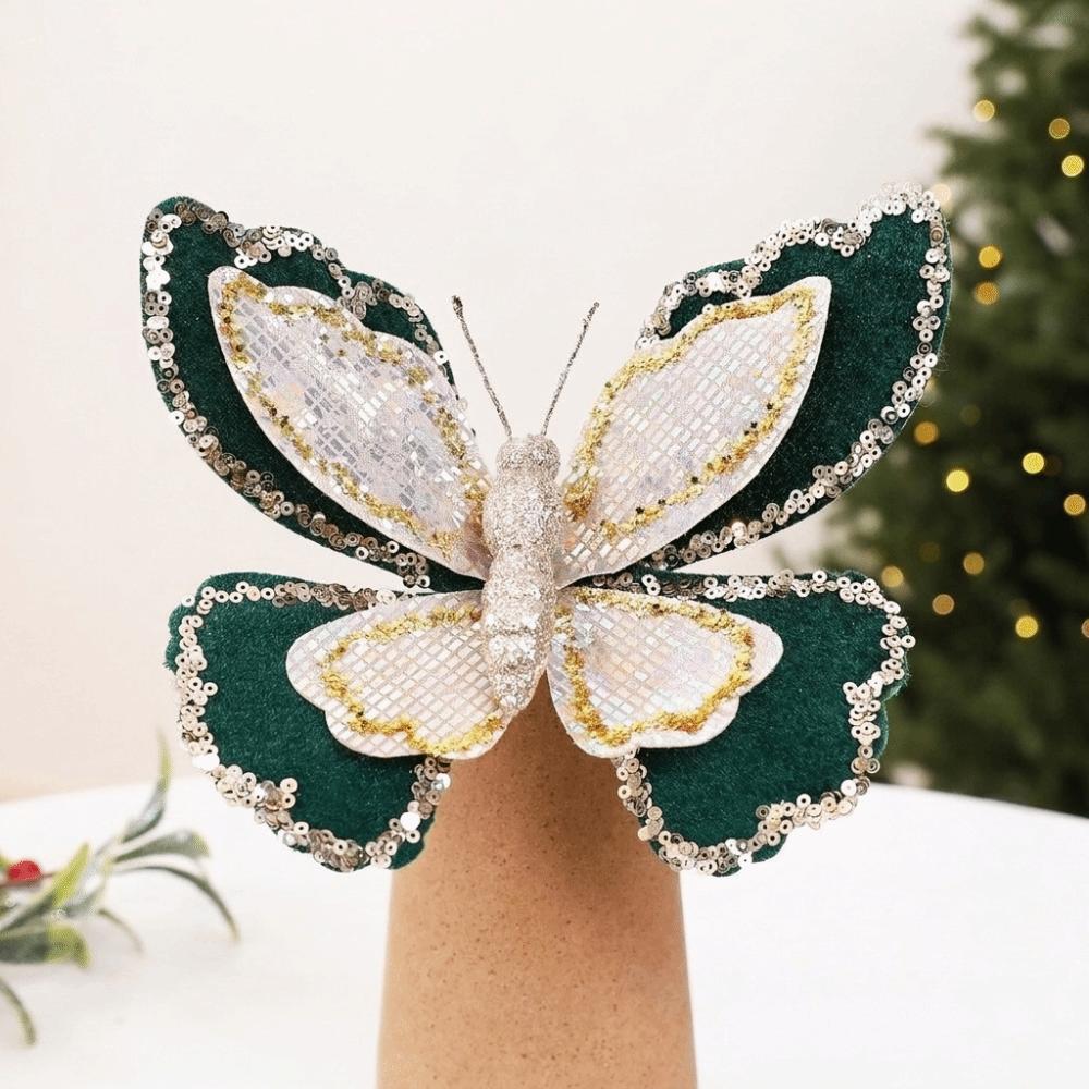 Double-Layered Christmas Butterflies Ornaments Christmas Tree Decoration New Year Celebration