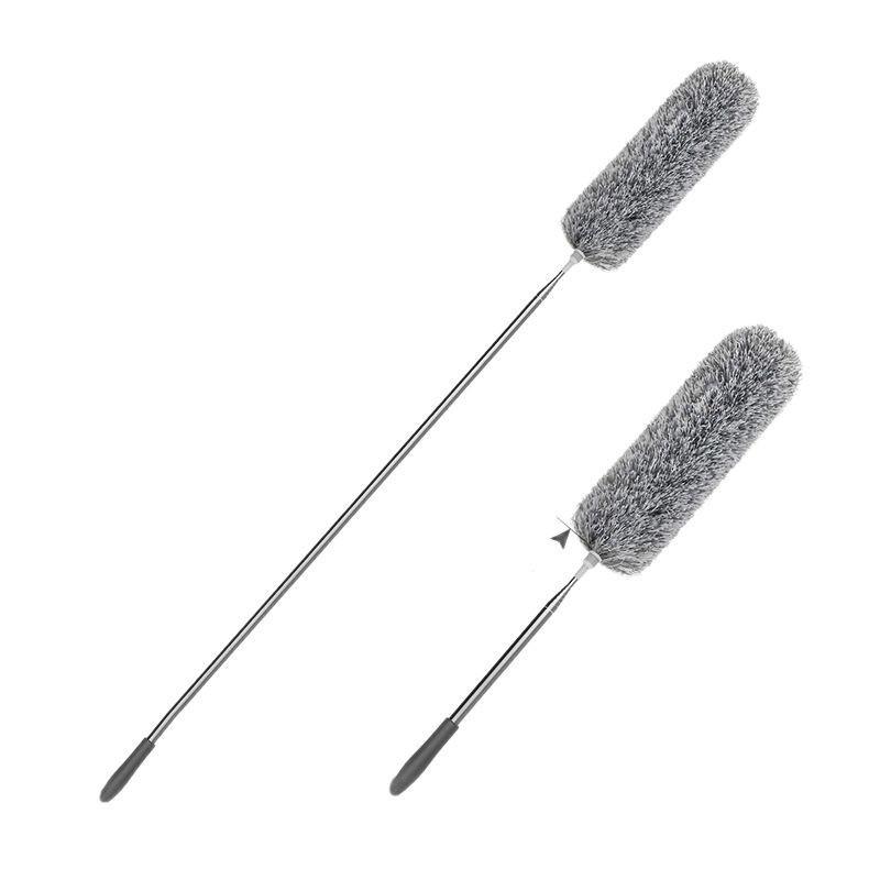 Stainless Steel Extendable Duster With Synthetic Fiber Head For Home Cleaning