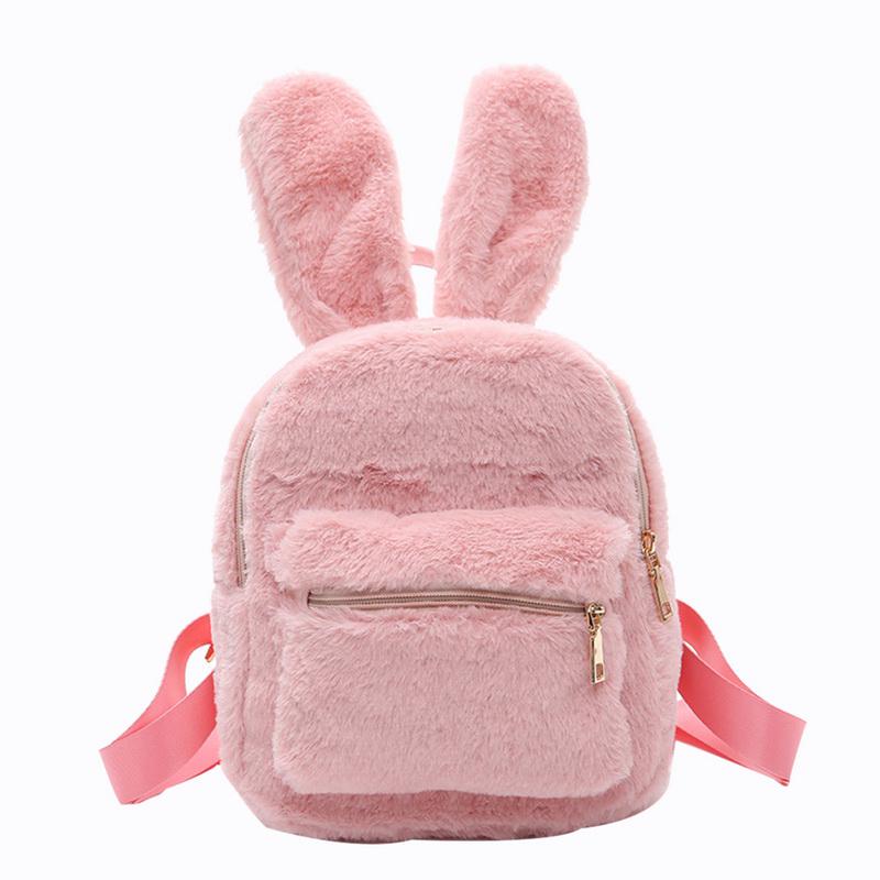 furry pink bunny backpack