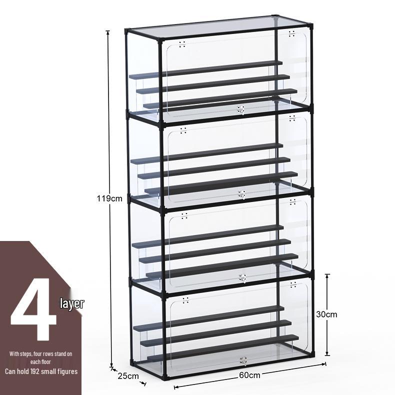 Clear Art Doll Display Case: Dustproof Stand for Pop Mart Figures and Building Blocks