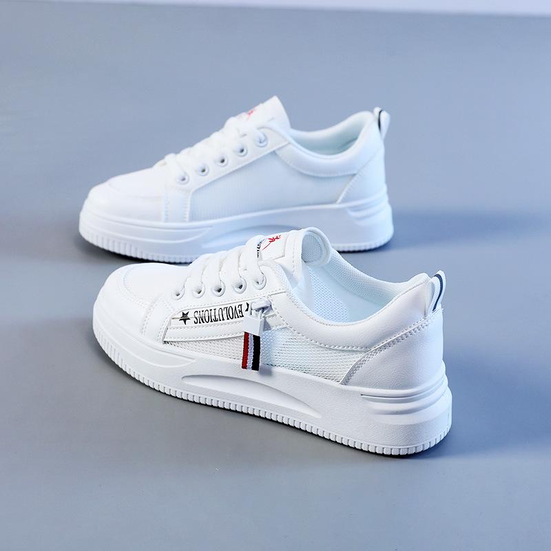 

QR666 little white shoes women s board shoes 2025 new spring and autumn low-top casual sports shoes student height-increasing leather women s shoes 35