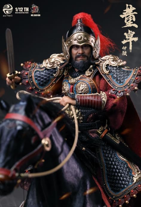 303TOYS Pocket Romance of the Three Kingdoms Mei Hou Dong Zhuo Zhongying Deluxe Rider Horse Version SG010B Articulated Action Figure Accessories Full
