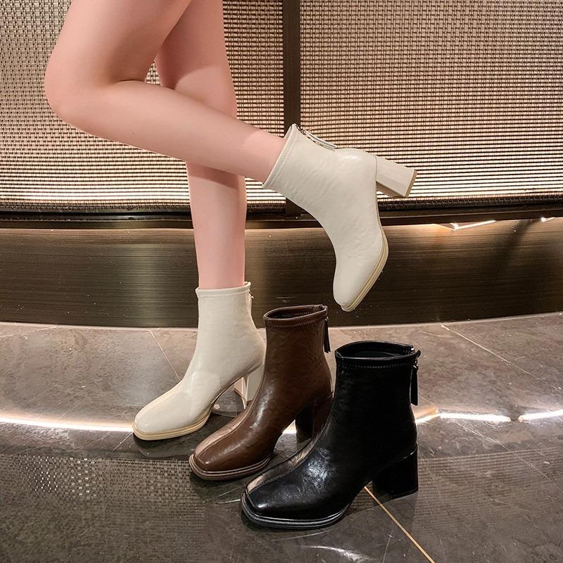 Coarse Heel High Heels Short Boots Children's New Autumn and Winter Skirt Skinny Boots Small Ankle Boots Martin Boots