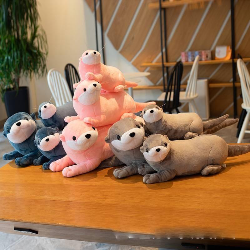 Plush Simulation Otter Stuffed Toy Animals Dolls Room Decoration Gifts Kids