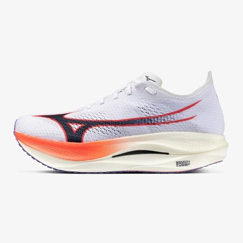 Mizuno Wave Rebellion Pro Low Running Shoes, White, Navy, and Pink, Size 26.5 cm, 2E