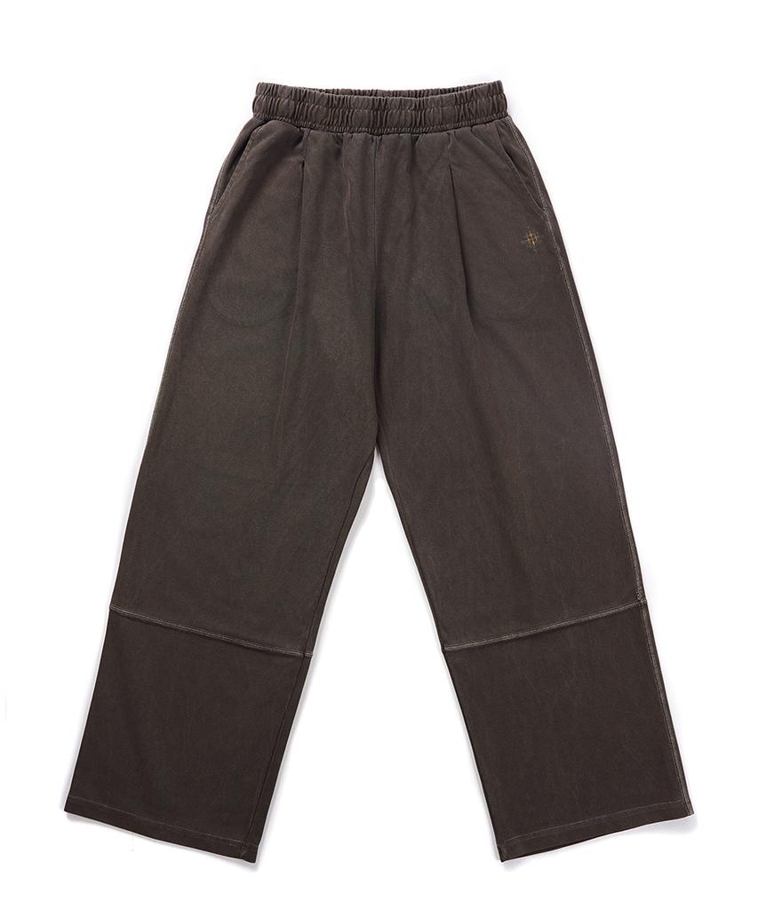 GAKKAI UNIONS Cut-Out Pigment Wide Sweatpants Brown