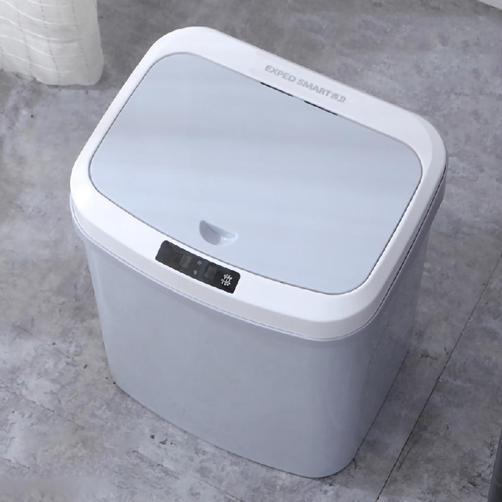 White Color Smart Sensing Trash Can 16L Capacity Infrared Automatic Motion Sensor Bathroom Trash Can