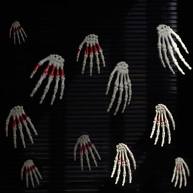 Halloween Skeleton Hands Realistic Life Size Severed Human Hand Bone Plastic Skeleton Hands Halloween Decorations Props