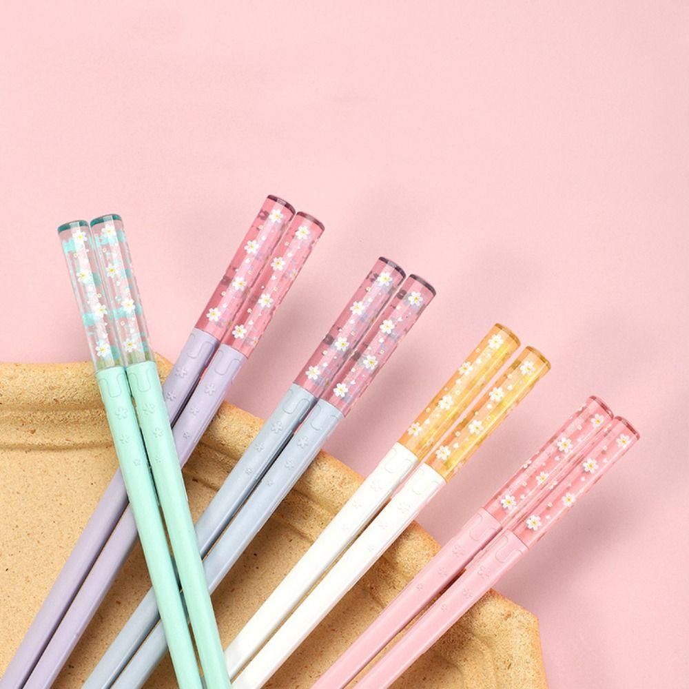 5 Pairs Multicolor Amber Sakura Chopsticks Non-Slip Japanese Chopsticks Portable Sushi Sticks  Ramen