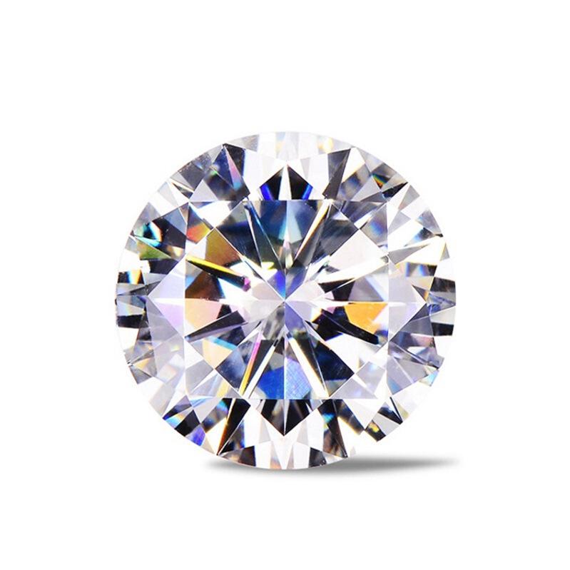 D Color Moissanite Loose Stone, Round Cut, 1 Carat, Eight Hearts and Arrows Design.