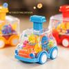2PCS Friction Toy Pull Back Vehicle Transparent Body Working Gear Press and Go Sliding Car Educational Toy For Toddler