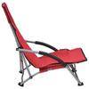 Foldable Beach Chairs 2 pcs Red Fabric