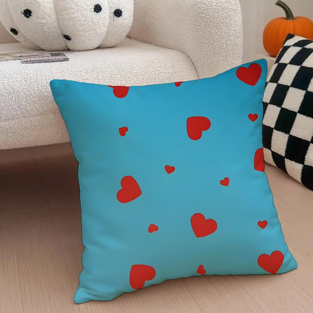 Artistic Romantic Valentines Day Love Cushion Cover Throw Pillow Cover Hidden Button Durable Polyester Chair Cushion