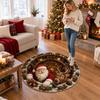 3D Christmas Round Floor, Velvet, 60 60 Cm, Festive Holiday Home Decor