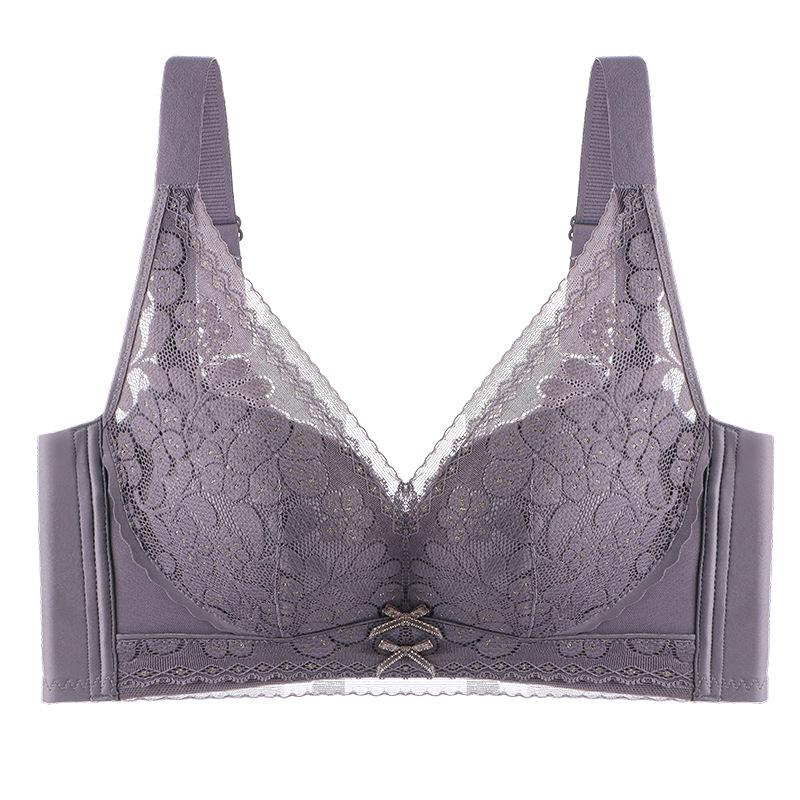 

Functional Palm Cup Lace Bra: Sexy, Comfortable, Wire-Free, Side Support, Small Chest Enhancer 36/80AB Regular Cup, Medium Thickness