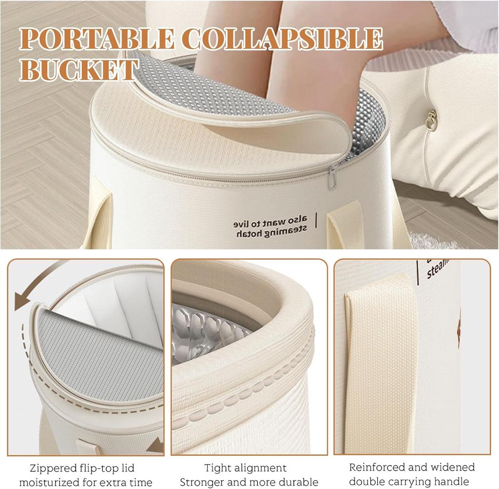 1Pc Foldable Foot Bath Wash Basin Deep Bucket for Lower Leg Household Foot Soak Portable Adult Foot Bag for Dormitory Use