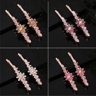 New Rhinestone Word Clip Hair Accessories Women's Side Clip Flower Bangs Clip Crystal Head Ornament Jewelry Korean