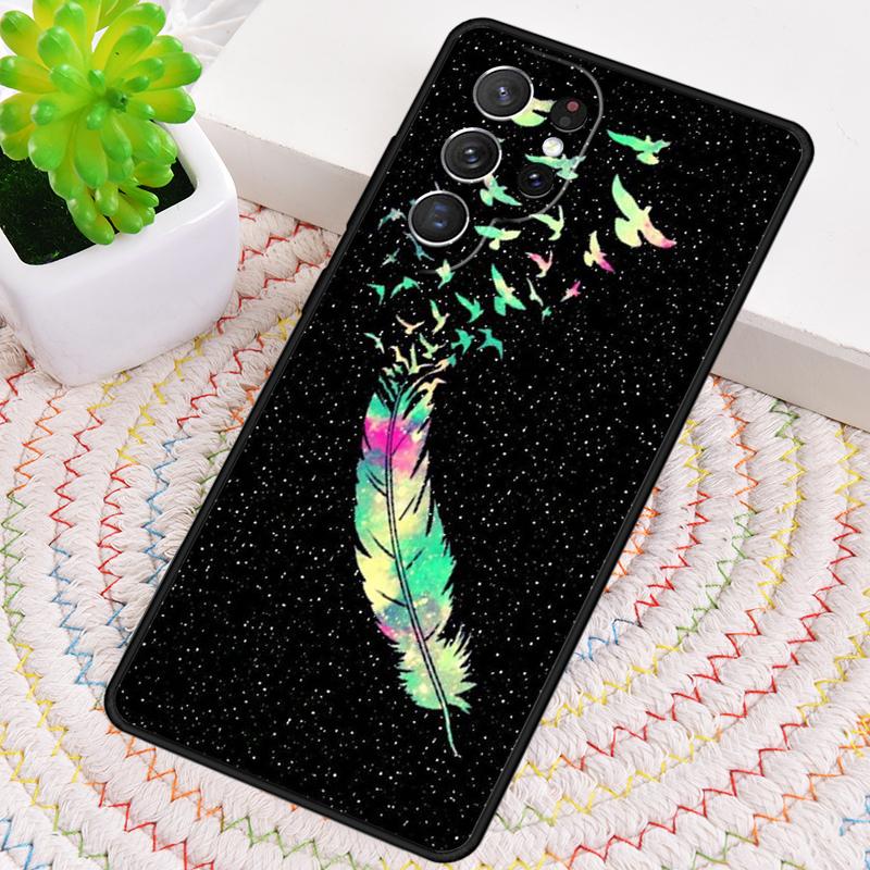 Feather Phone Case for Samsung Galaxy note 10 pro S26 Ultra S23 S24 FE S25 S21 S22 PLUS shockproof Cove