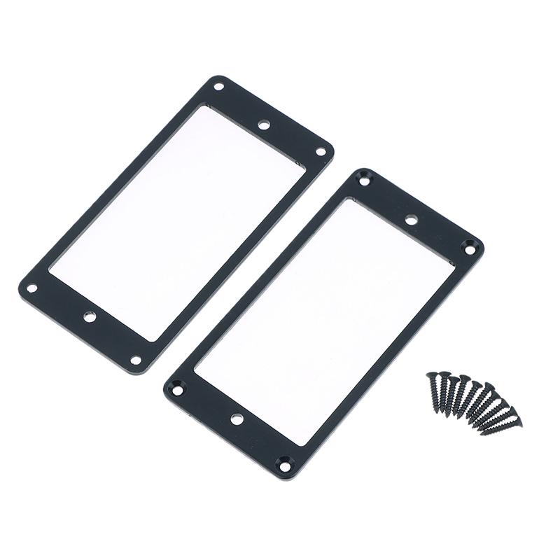 2Pcs Aluminum Alloy Neck Bridge Humbucker Pickup Mounting Ring Neck Bridge Pickup Curved Frames Set For Guitar