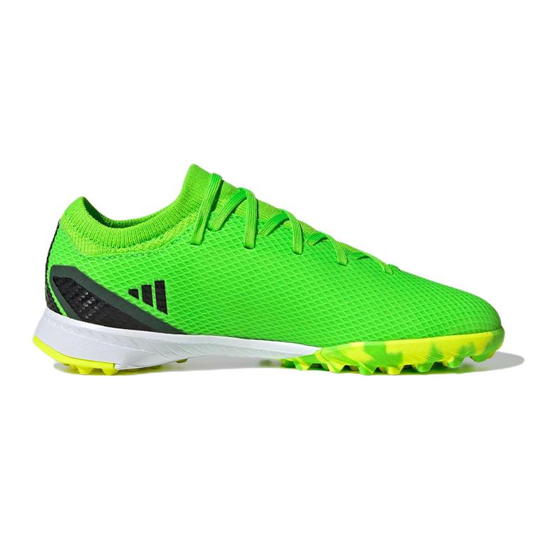 New Adidas X Speedportal 3 TF J Anti Slip Wear Resistant Low Top Kids' Soccer Shoes Neon Green Kids' GW8489
