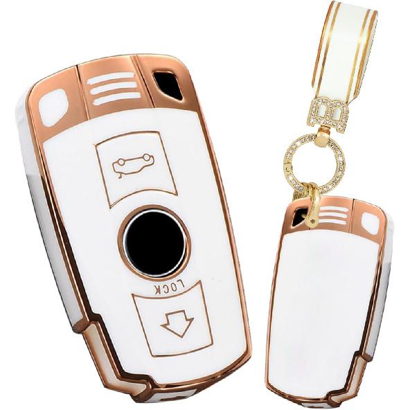 Ontto Key Fob Cover Fit for BMW 3 Series 2005-2012 Key Remote TPU Key Shell Case for 1 3 5 Series E90 E92 E93 X5 X6 Z4 E90