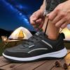 Thin Breathable Men's Sneakers PU Leather Climbing Footwear Male Outdoor Light Soft Rubber Sole Jogging Trekking Walking Sneaker