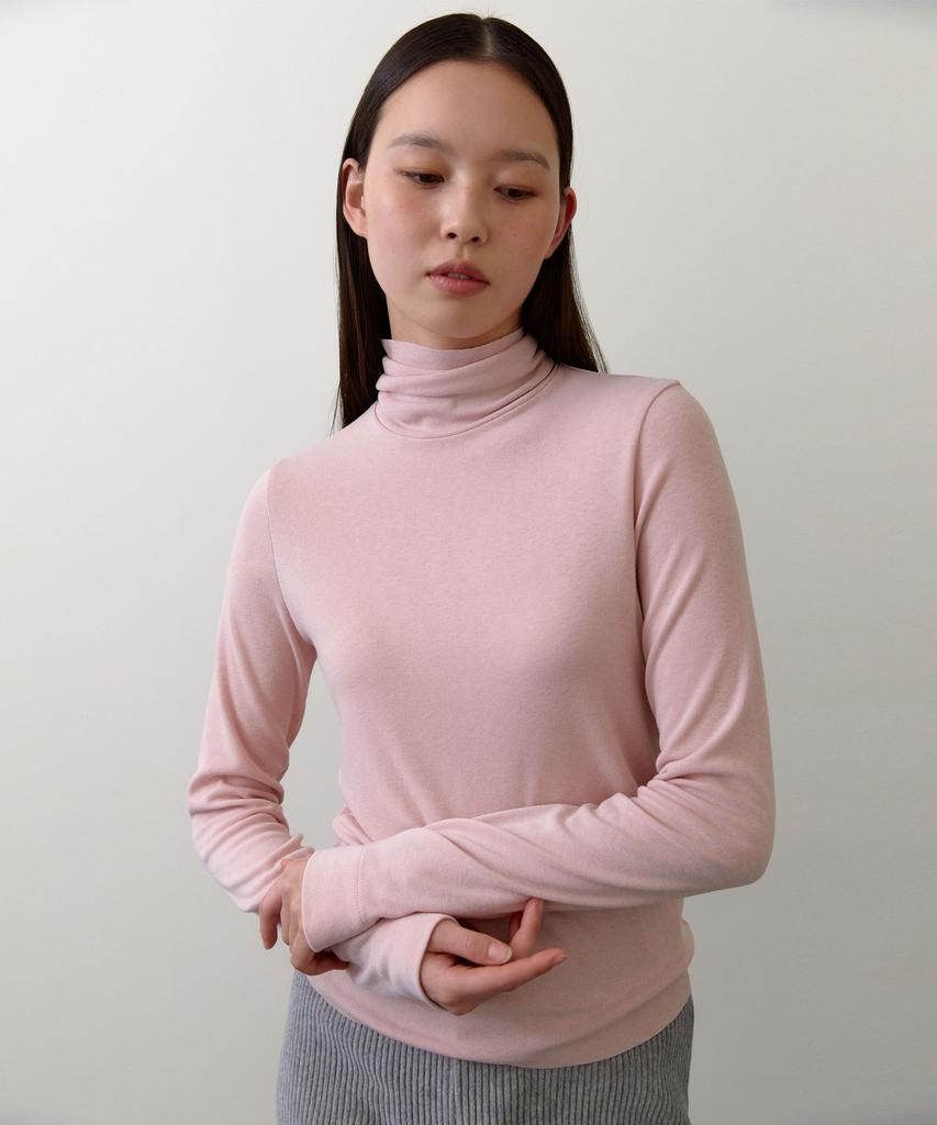 38COMEONCOMMON Classic Turtle Neck T-Shirts (Light Pink)