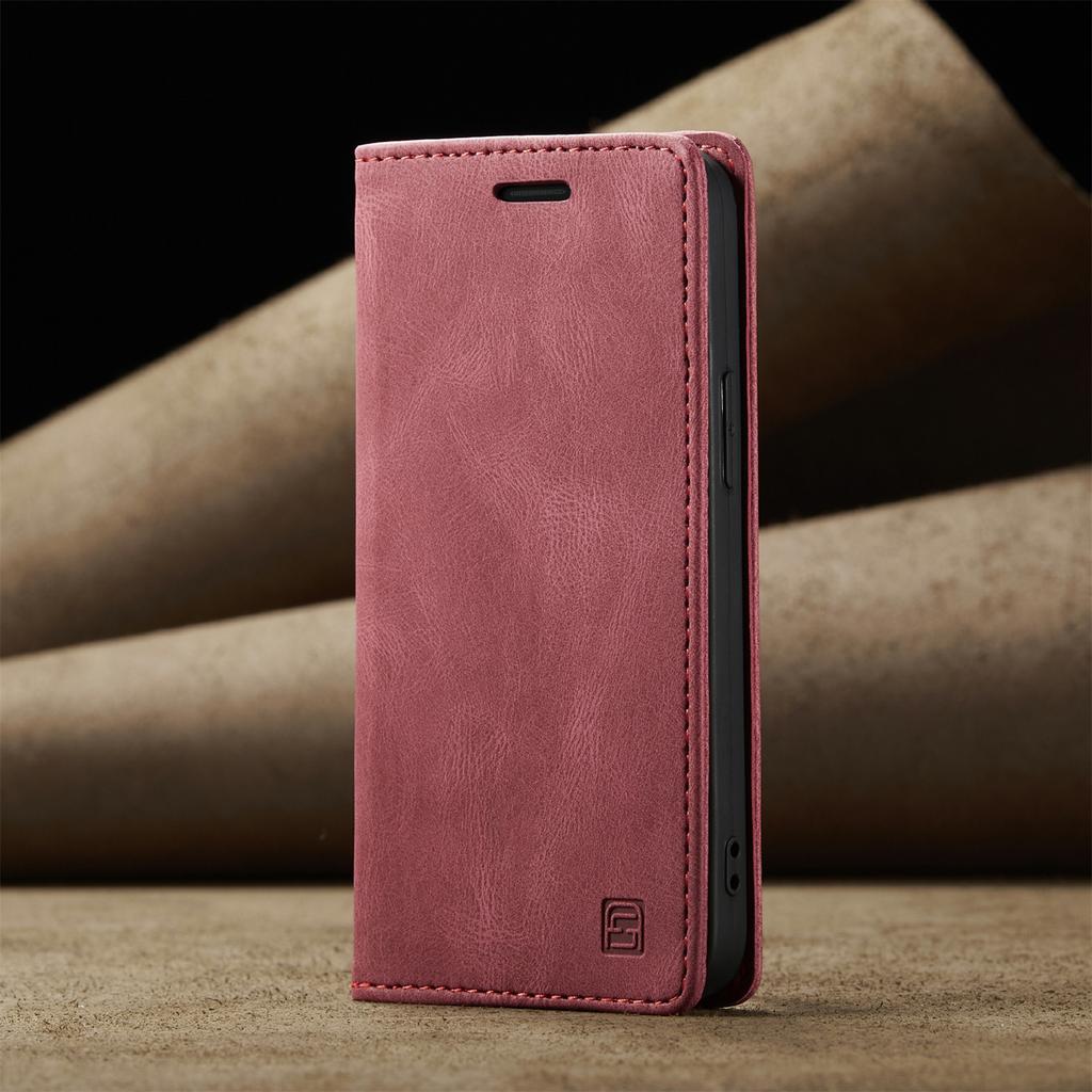 For iPhone 15 Plus Vintage Leather Flip Wallet Case with RFID Blocking Card Slot, Matte Retro Folio Cover for Women Men (4 Colors)