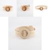 Simple And Versatile Woven Waist Belt With Round Buckle For Women