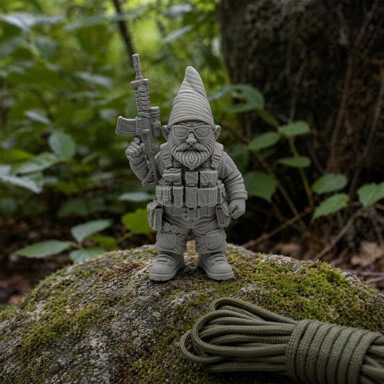 3D Printed Dwarf Soldier Ornament, Waterproof Resin Sun And Rain Resistant Statues, Armed Miniature Figurine for Outdoor Indoor Decor