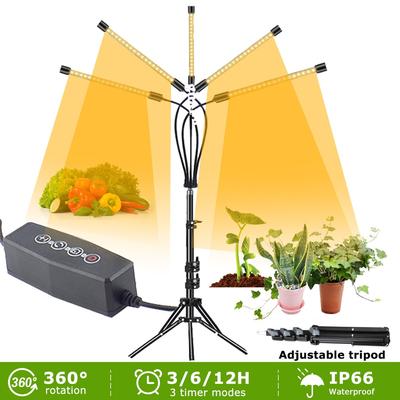 Luz de Planta de Espectro Completo 5V com Suporte Tripé Ajustável Lâmpada de Crescimento de Chão Vermelha Azul Luzes LED de Crescimento para Plantas de Interior