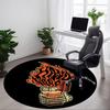 1pc Flame Bones Skull Office Round Area Rug, Indoor Mat Suitable For Office, Under Office Chairs Bedroom Living Room Home Decor, Room Deco