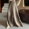 Hepburn-Style French Acetate Satin Long Skirt for Women