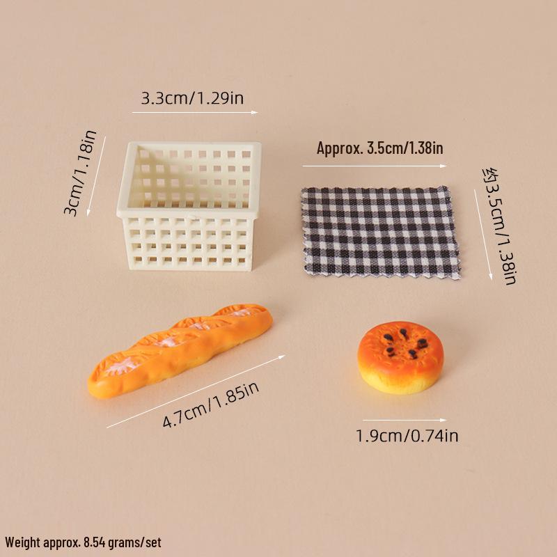 Dollhouse Miniature Picnic Basket & Kitchen Accessories for BJD