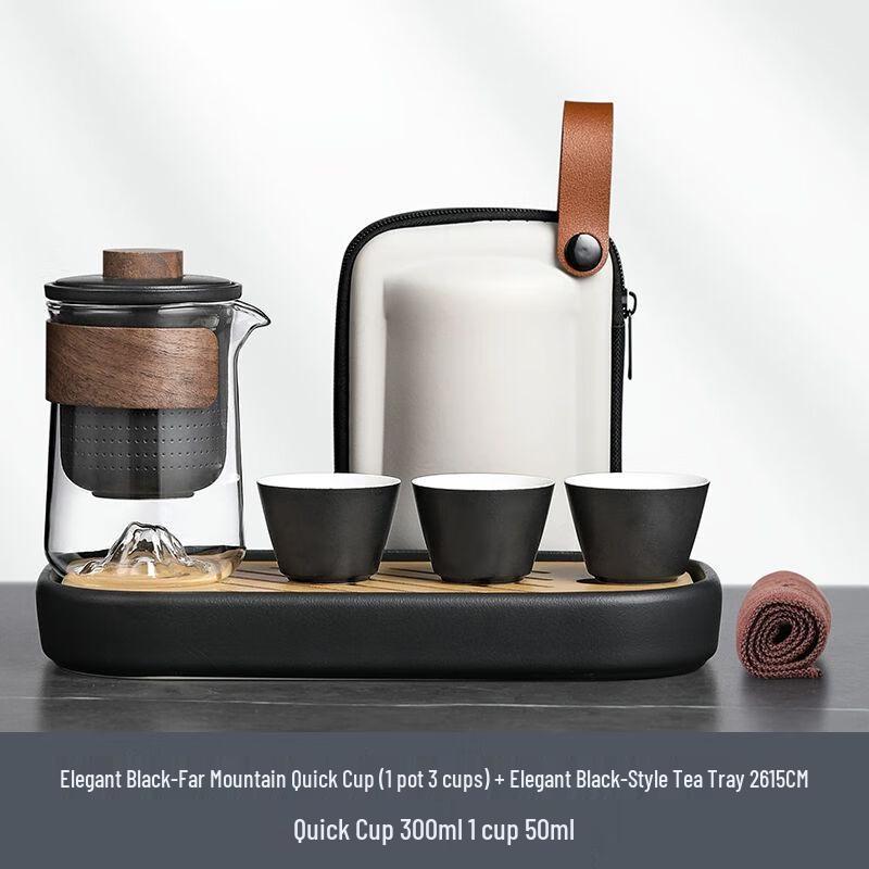 Portable Quick Brew Glass Travel Tea Set