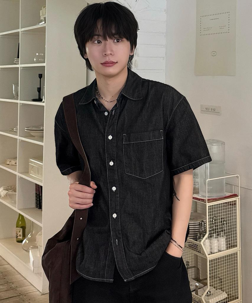 MINDBRIDGE Linen-Like Denim Oversized Daily Short Sleeve Shirt - 3 Colors