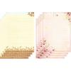 50 Writing Stationery Paper Set, Lined Stationery Paper for Writing Letters, Floral Letter Writing Papers with Lines for Invitations, Notes,