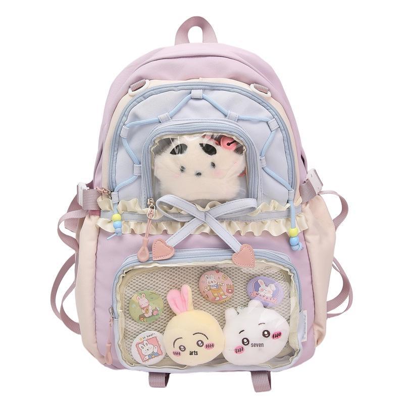 Wasserabweisender, verschleißfester Nylon-Rucksack im koreanischen Stil für High-School-Mädchen