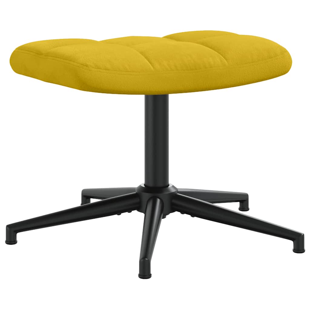 Vidaxl Armchair with Footstool, Mustard, Upholstered In Velvet