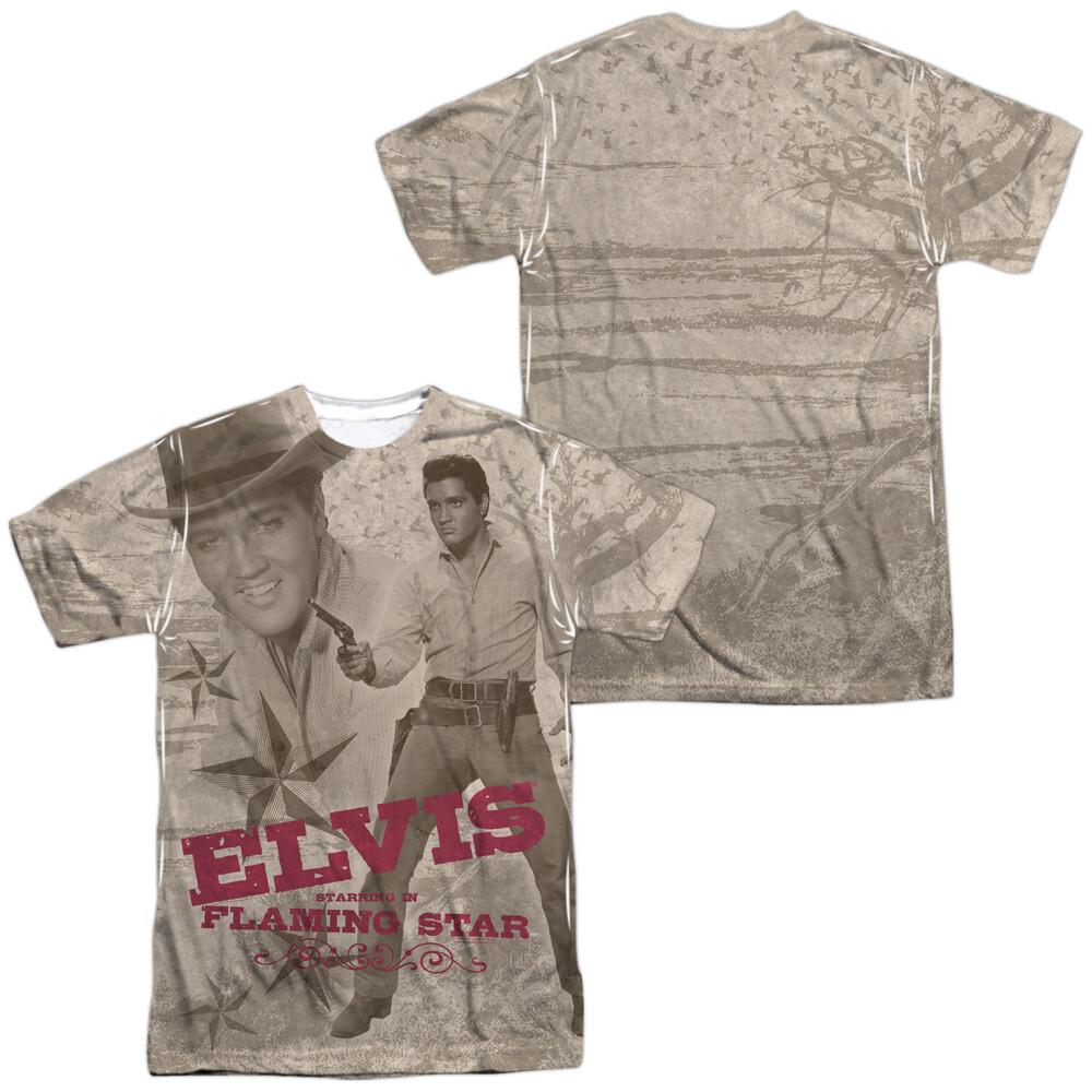 Elvis Flaming Star Dye Sublimation T-Shirt S