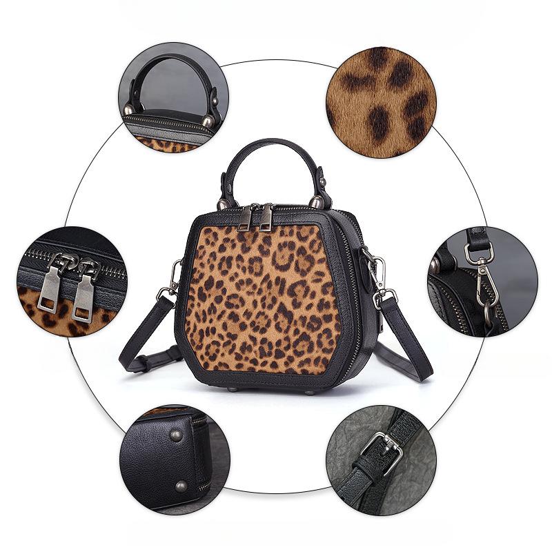 Genuine Leather Vintage Box Bag Top-grain Cowhide Handbag Small Handbag