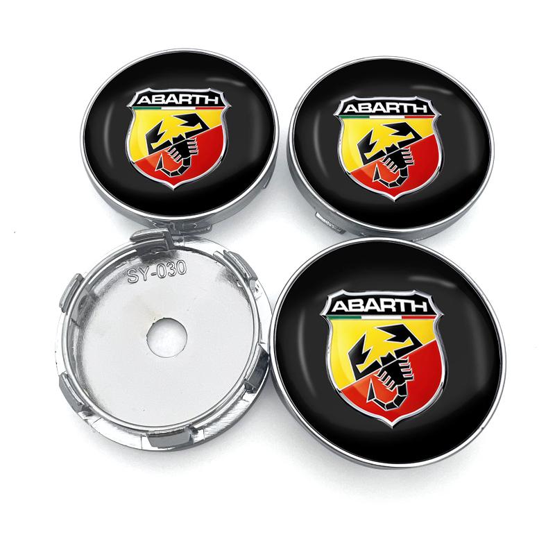 4pcs Car Wheel Center Hub Center Cap Rim Hub Dustproof Cover Emblem Sticker For Abbas Abarth Fiat Punto124/125/500 Stilo Ducato