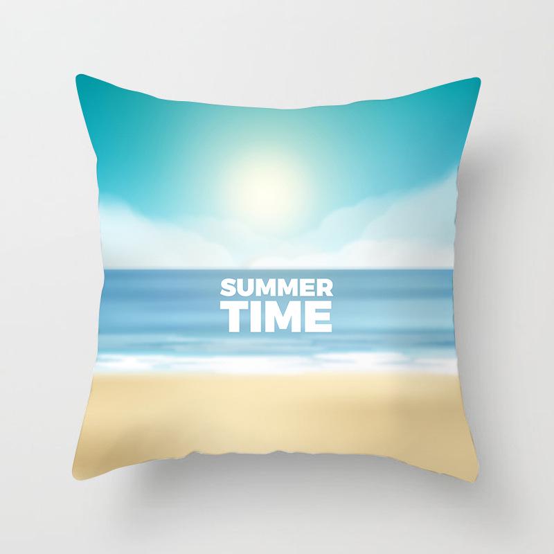 Ins Home Supplies Hand-painted Ocean Car Pillow Office Cushion Cover