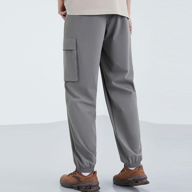 Anta Lifestyle Series Solid Color Cuffed Cargo Casual Sports Pants Men Pants Gray 952328305-1