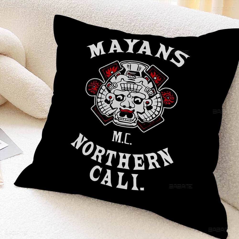 

Classic M-Mayans M.C. Movie Maple Design Cushion Cover Happy Autumn Harvest Decor Holiday Decorati Pillow Cover 12x12Inch